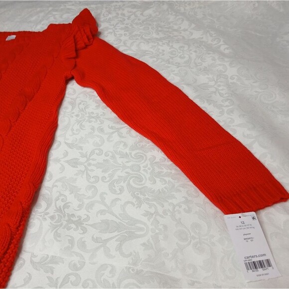 Carter's Girls Sweater Dress Cable Knit Ruffle Size 12 New with Tags NWT - Picture 7 of 9